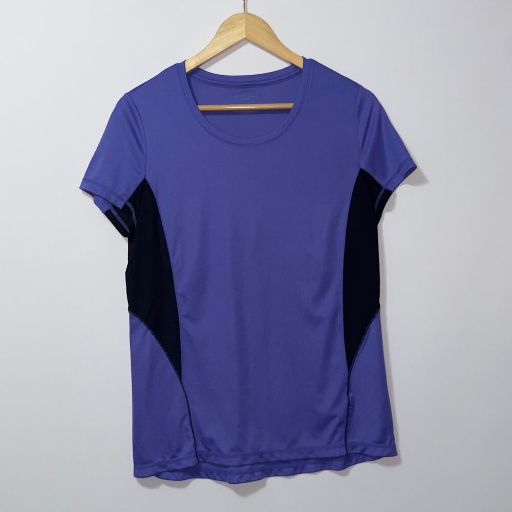 Tek gear purple and black athletic shirt women’s size medium